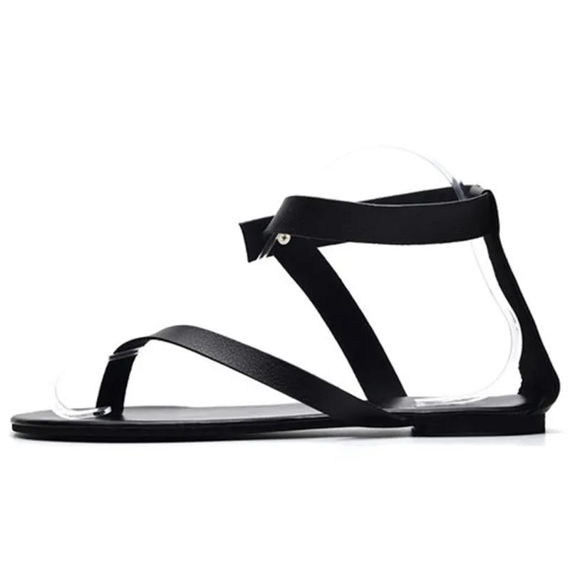 Women Ankle Wrap Strappy Flat Sandals