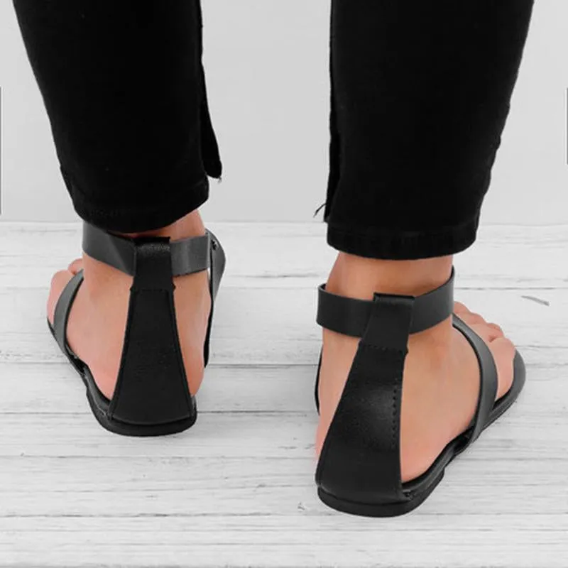 Women Ankle Wrap Strappy Flat Sandals