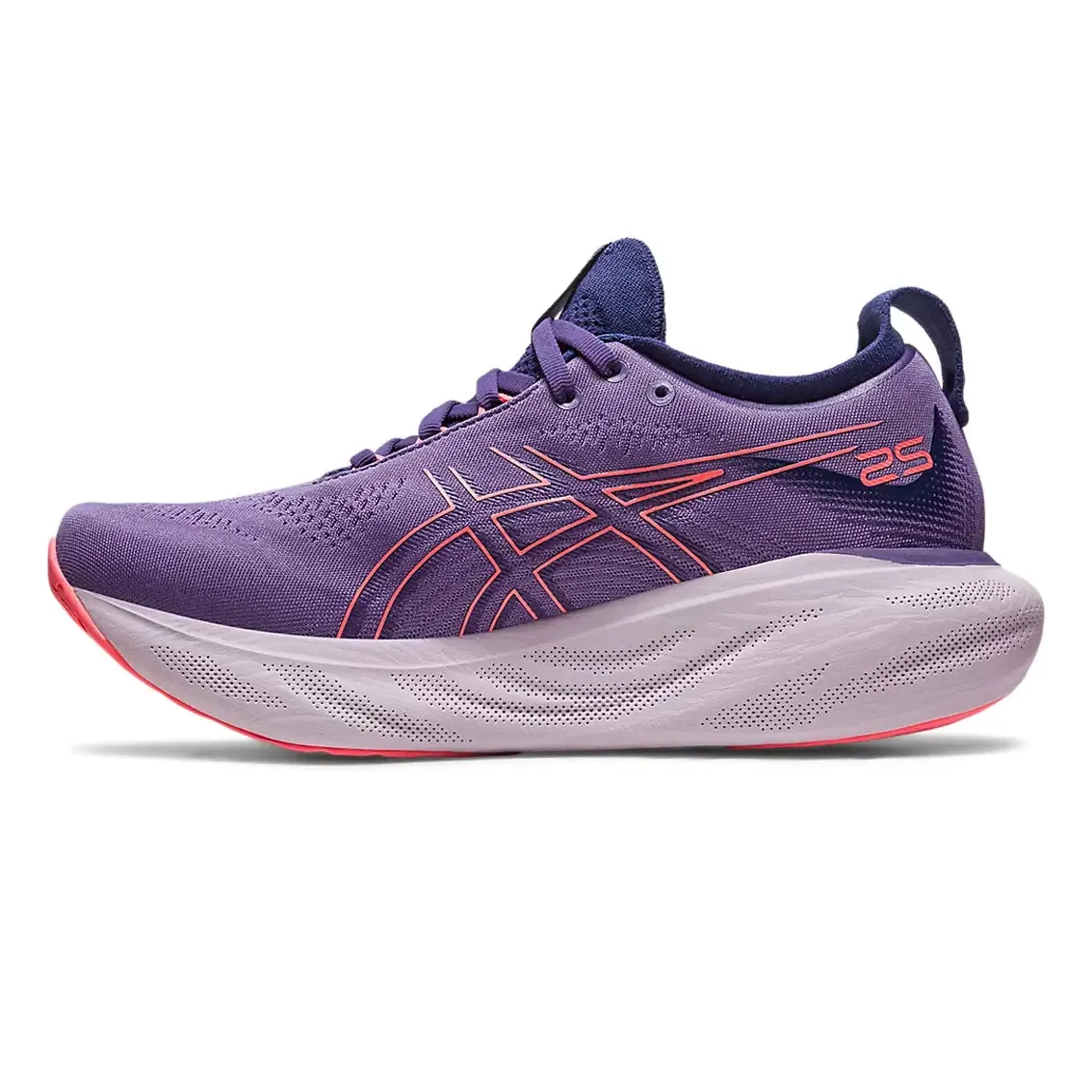 Womens ASICS GEL-Nimbus 25 - Dusty Puple / Papaya