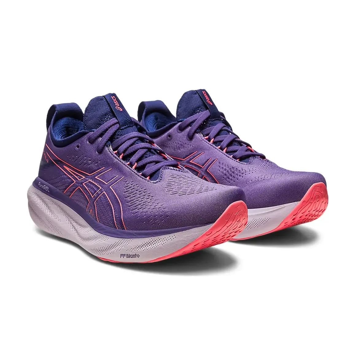 Womens ASICS GEL-Nimbus 25 - Dusty Puple / Papaya