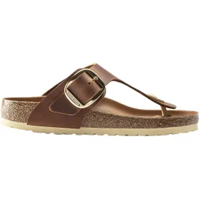 Women's Birkenstock Gizeh Big Buckle Cognac Oiled Nubuck