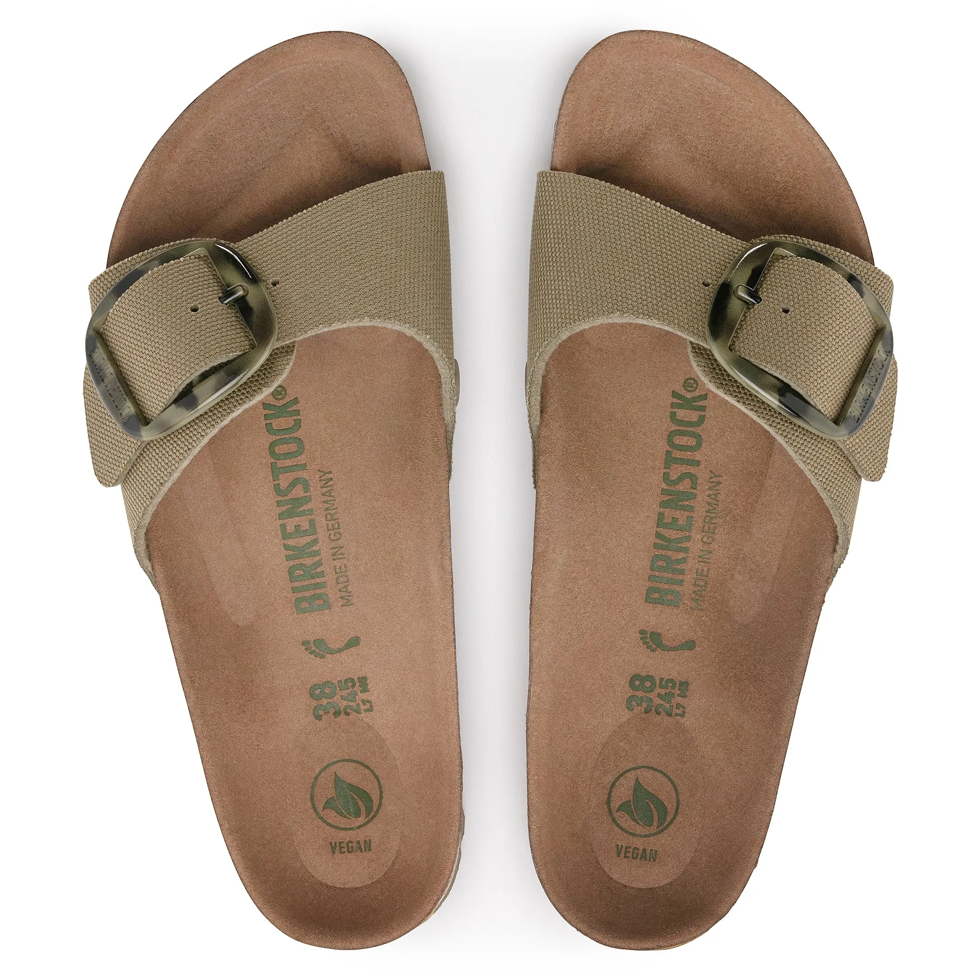 Women's Birkenstock Madrid Vegan Big Buckle Textile Color: Faded Khaki