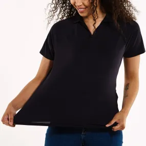 Womens Resort Short Sleeve Polo | Black