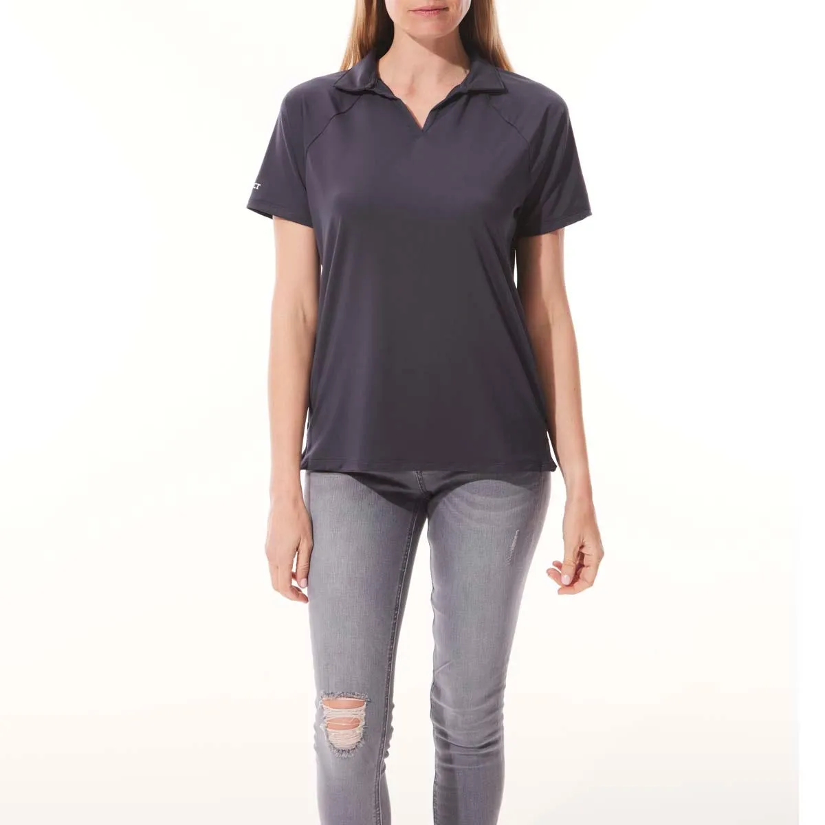 Womens Resort Short Sleeve Polo | Charcoal