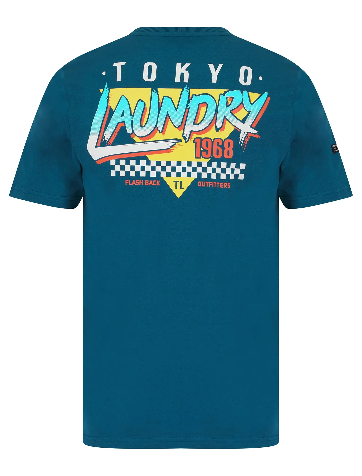 Yata Motif Cotton Jersey T-Shirt in Moroccan Blue - Tokyo Laundry