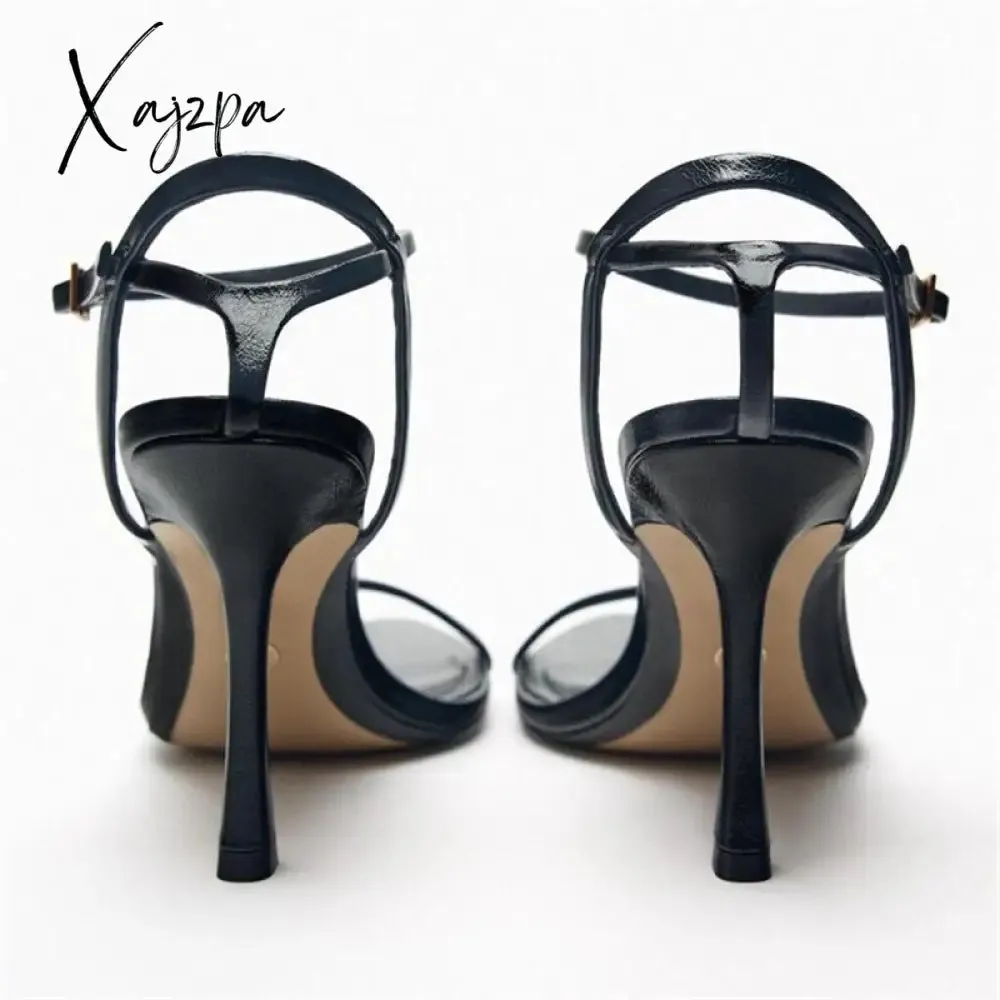 ZA Fashion Pointed Toe Shoes Woman's Sandals 2023 Elegant Thin Heeled Sandals Female High Heels Sandals Ladies Summer Shoes NEW